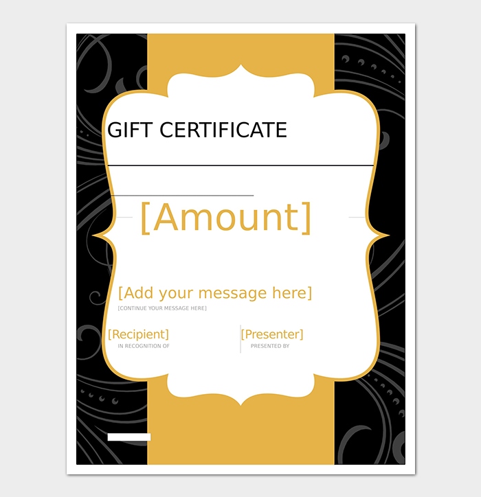 44+ Free Printable Gift Certificate Templates (for Word