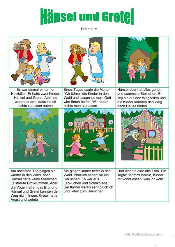 Free ESL, EFL printable worksheets and handouts | Hänsel und gretel