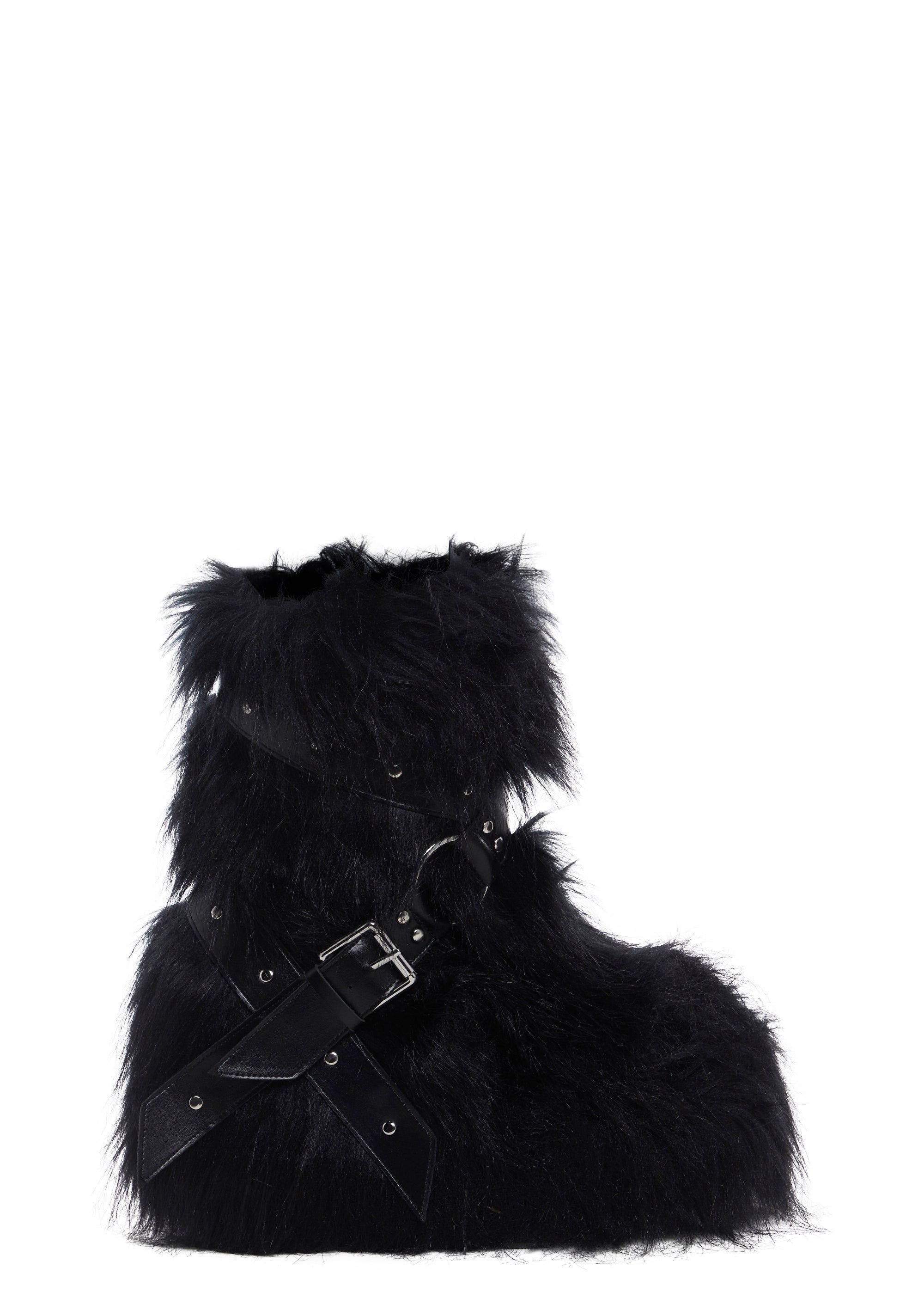 Low Wild Instincts Faux Fur Boots - Black - BLACK / US 10 | Faux fur