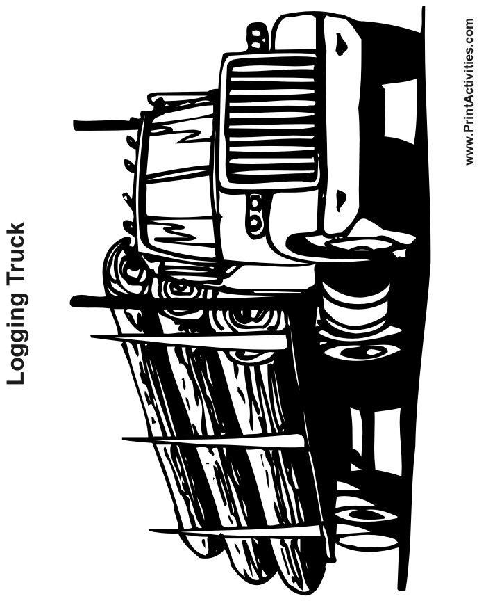 20 Awesome Log truck coloring pages for Kindergarten