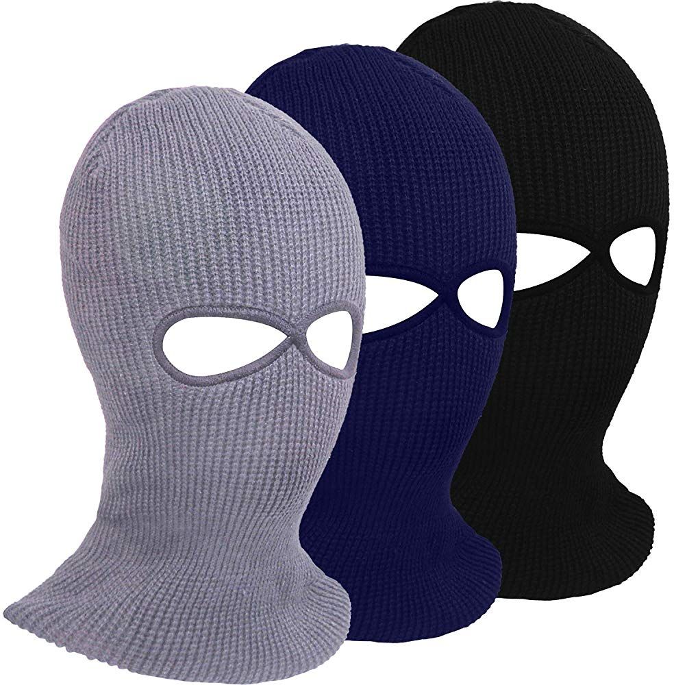Aneco 3 Pieces 2 Holes Ski Mask Knitted Full Face Cover Ski Mask Winter Balaclava Full Face Mask For Winter Outdoor Sports At Full Face Mask Balaclava Ski Mask