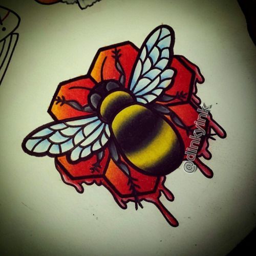 Pin By Briana Grant On Traditionals Traditional Tattoo Bee Bee Tattoo Insect Tattoo