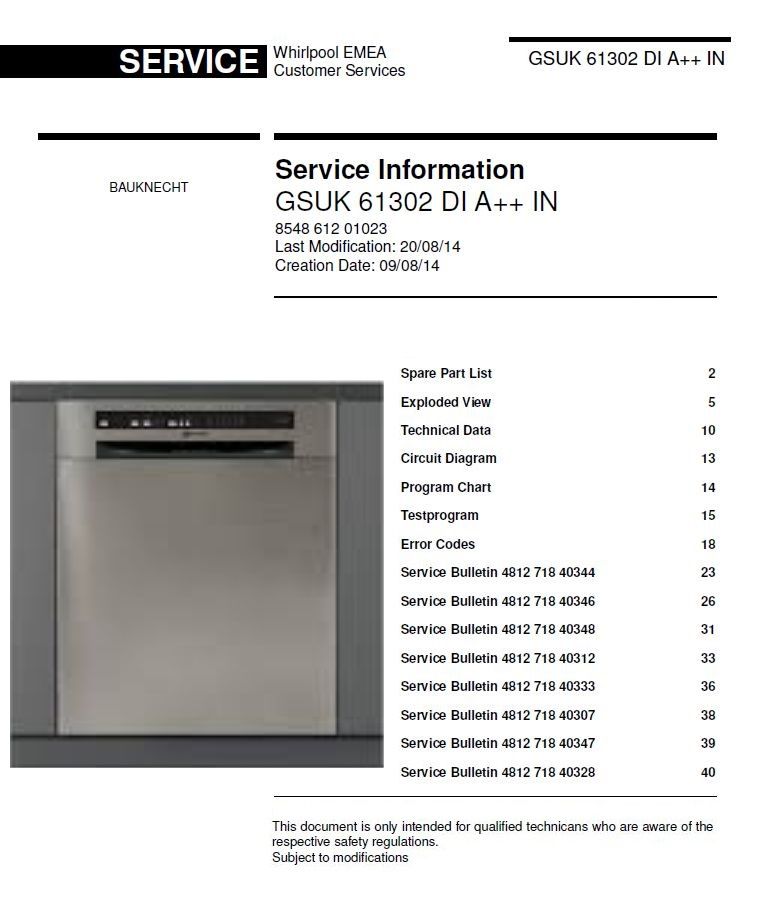 Tech Service Bulletins Images/Pictures Pin On Bauknecht Dishwasher Service Manual