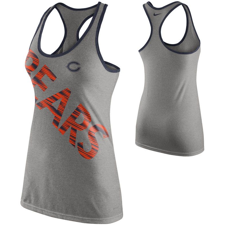 Chicago Bears Women's Warp Dri-Blend Performance Tank Top - Ash Nike Chicago Bears Women's Warp Dri-Blend Performance Tank Top - Ash