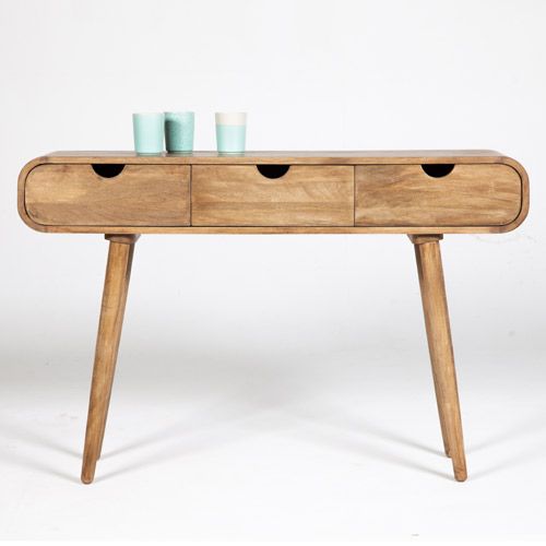 Console En Manguier Naturel 3 Tiroirs Hanko Console Decoclico Ventes Pas Cher Com Console Bois Console Console Tiroir