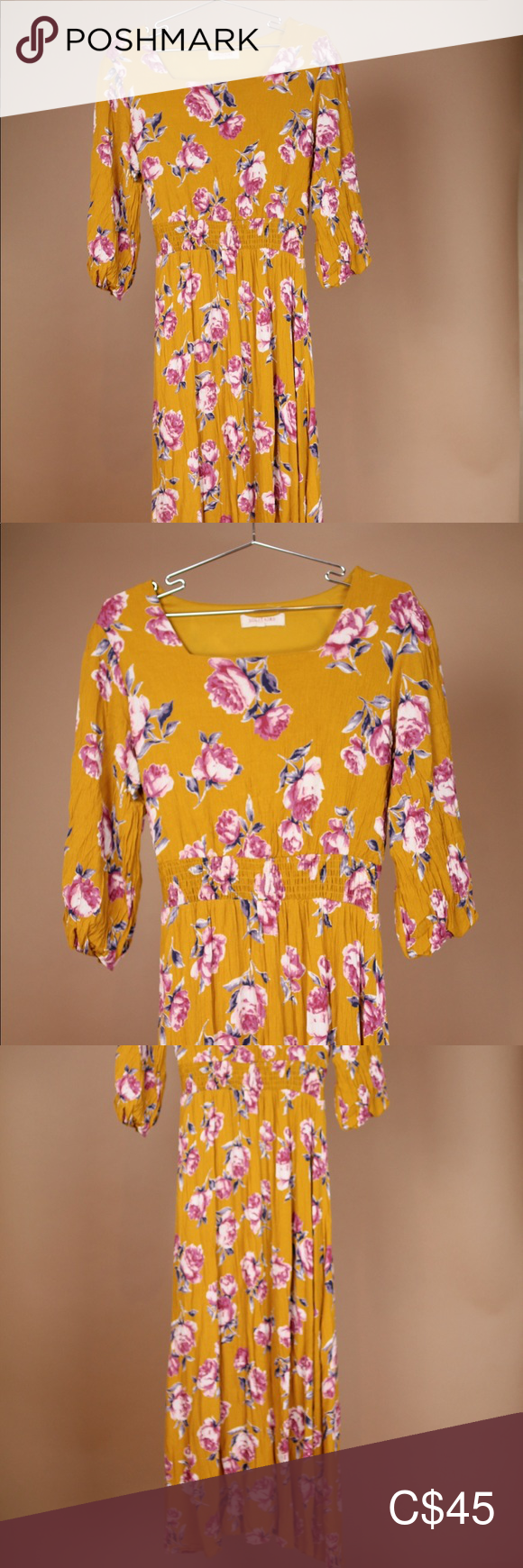 Floral Yellow Dress | Yellow floral dress, Yellow dress, Dresses