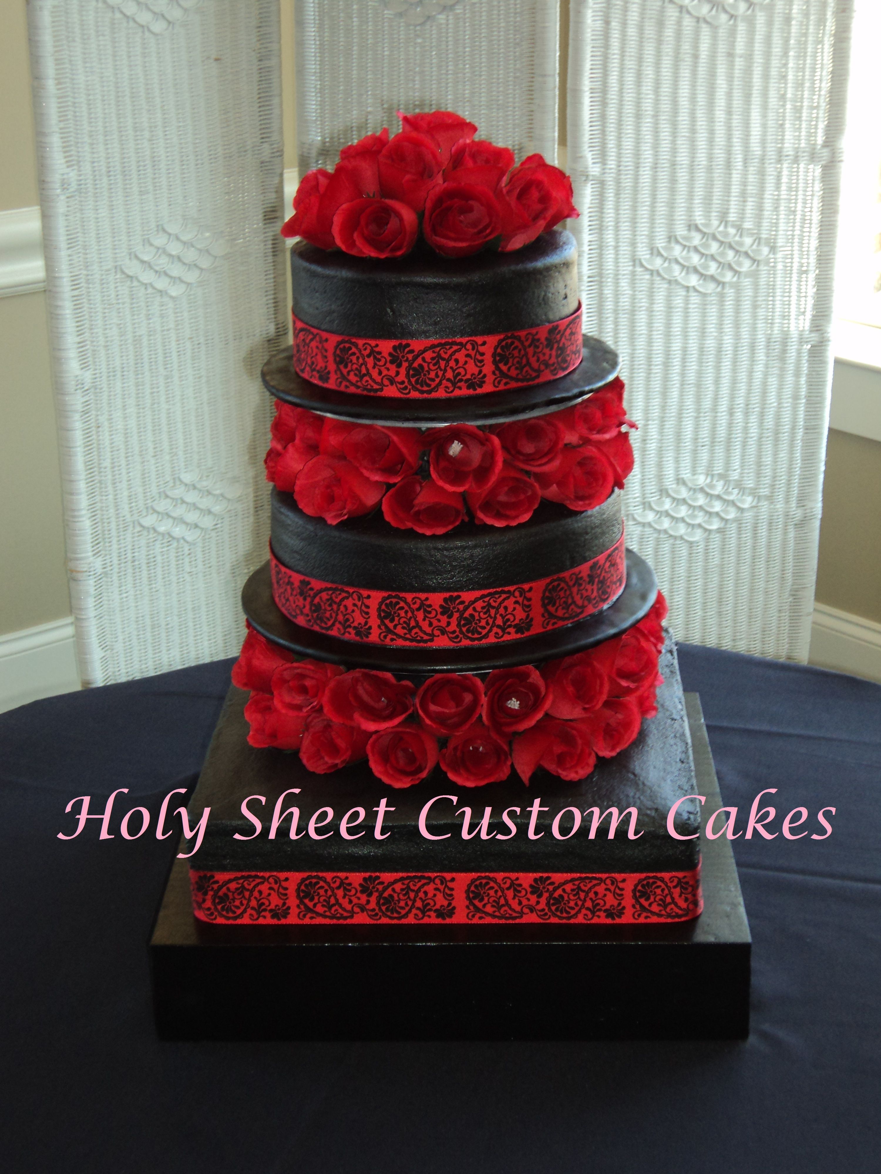 Black and Red Wedding Cake | wedding | Pinterest | Red wedding cakes Red wedding and Wedding cake