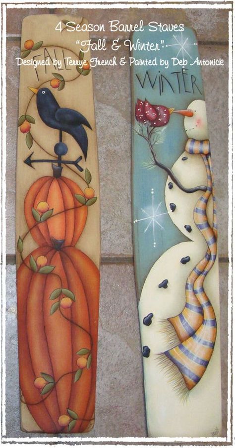 4 Season Barrel Staves, Fall and Winter by Deb Ant 4 Season Barrel Staves, Fall and Winter by Deb Ant