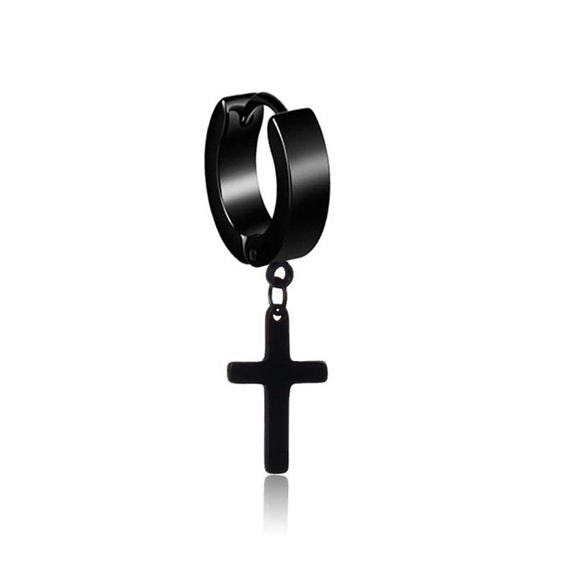 Black Drop Earrings, Stud Earrings For Men, Cross Earrings Studs, Gothic Earrings, Clip On Earrings, Punk Earrings, Silver Earrings, Hoop Earrings, Punk Man