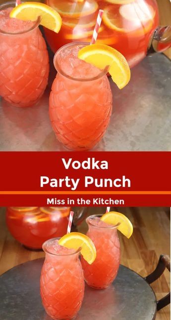 Vodka Party Punch is a simple fruit punch for parties and celebrations. Easy to make ahead in a large batch and can even be frozen for a slushie cocktail. Easy Party Drinks, Party Drinks Alcohol, Mixed Drinks Alcohol, Punch Drinks, Drinks Alcohol Recipes, Easy Party Punch, Easy Alcoholic Punch Recipes, Adult Punch Recipes, Frozen Mixed Drinks