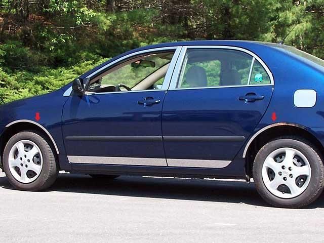 Stainless Steel Chrome Door Pillar Post Trims For Toyota Corolla Sedan 2003-2008