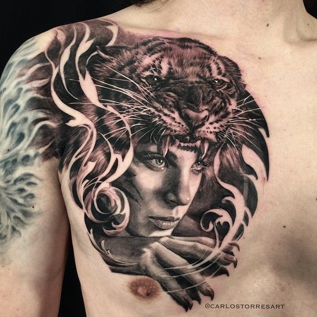 Top 73 Lion Chest Tattoo Ideas 2020 Inspiration Guide In 2020 Lion Chest Tattoo Chest Tattoo Tiger Chest Tattoo