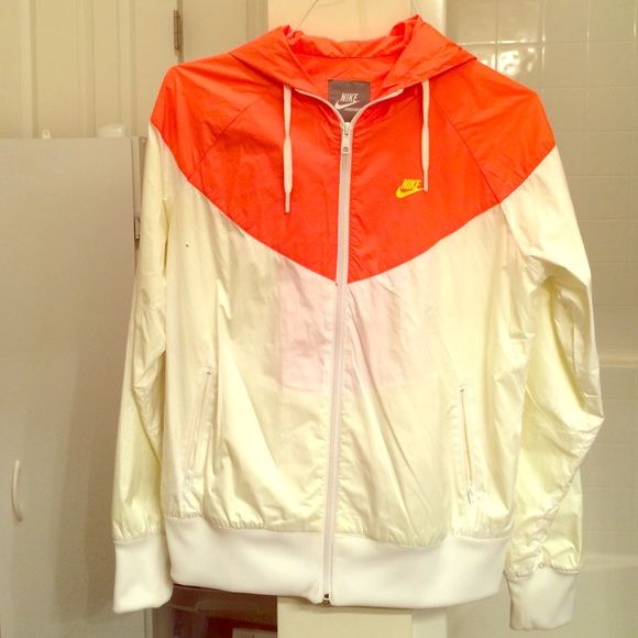 white and orange nike windbreaker