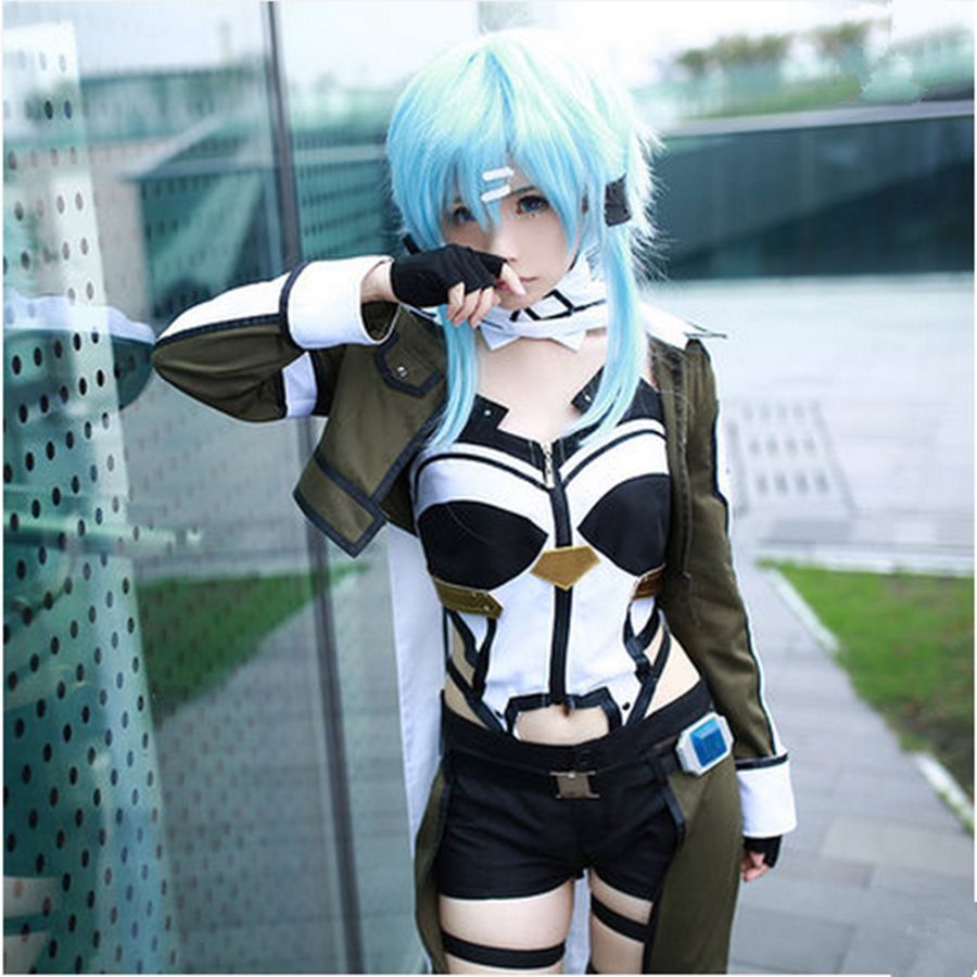 Sword Art Online GGO Asada Shino Sinon Phantom Bullet Anime Cosplay Costume Cos
