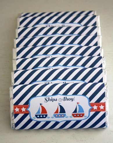 Instant Download Chocolate Bar Wrappers Ships Boats Nautical