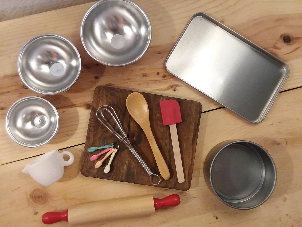 Dollhouse Miniatures Handcrafted Kitchen Baking set Roling Pin Spoon /& Spatula