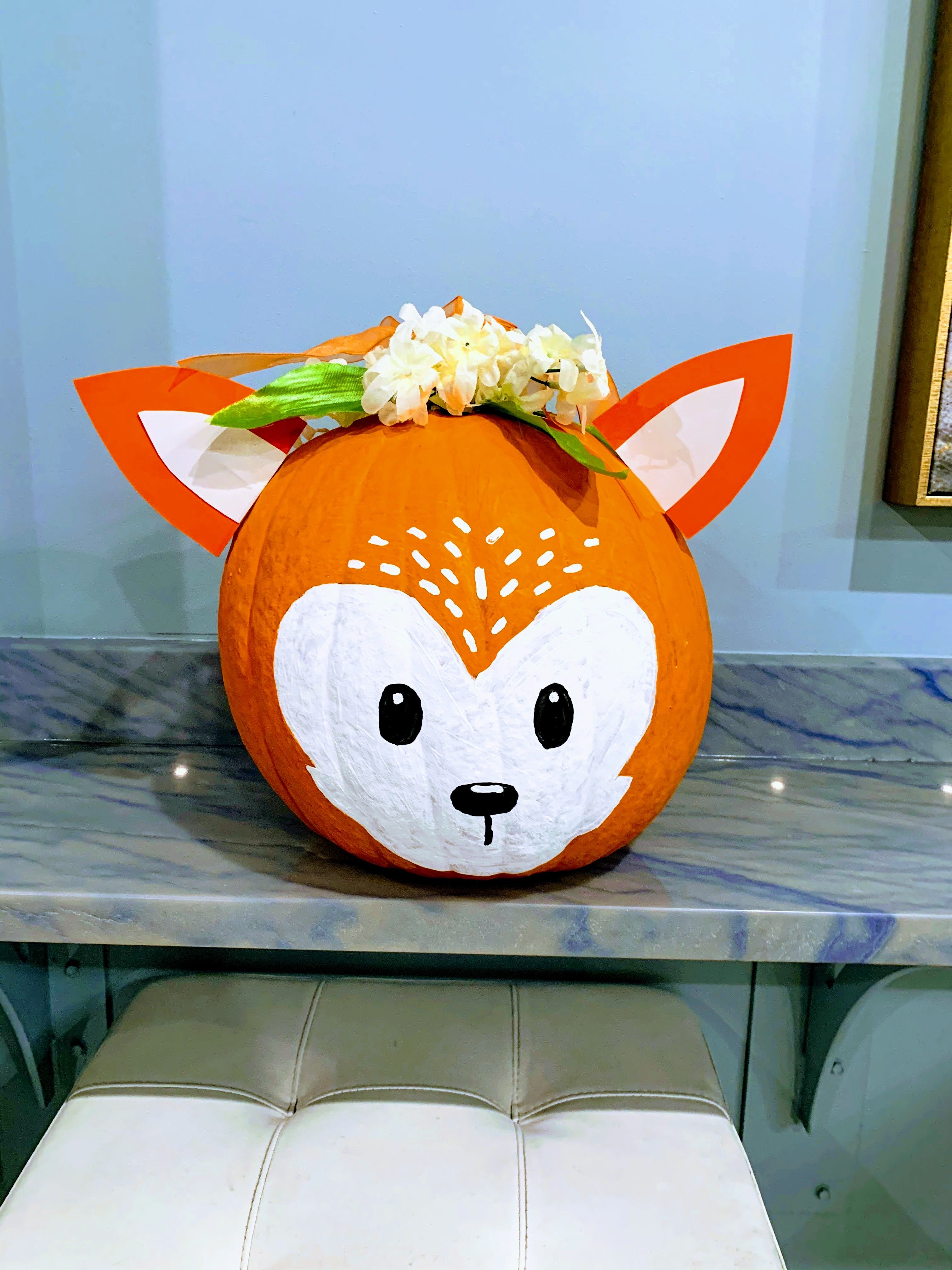 Cute Pumpkin Fox! #constructionpaperflowers