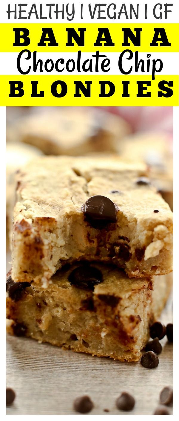 Banana Chocolate Chip Blondie Recipe Vegan Gluten Free Banana Chocolate Chip Blondie Recipe Vegan Gluten Free