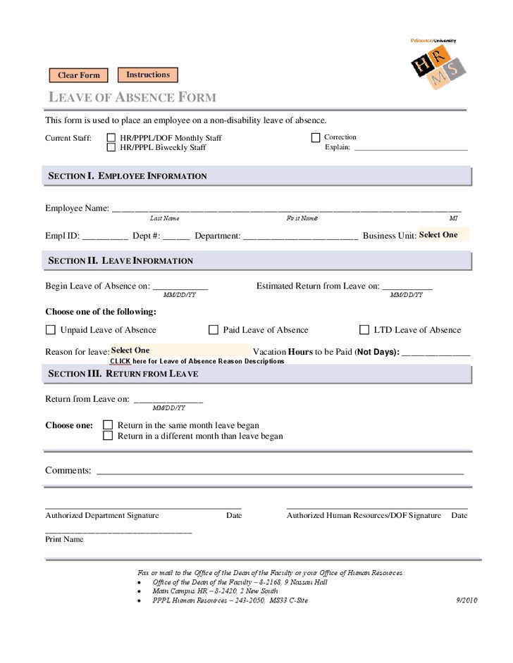 employee absence form template in 2020 letter template employee absence form template