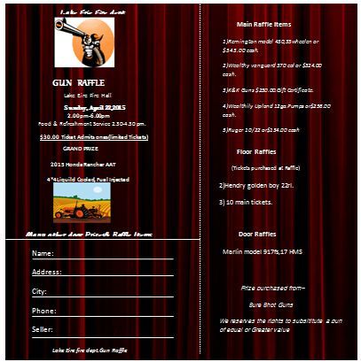 gun raffle ticket template raffle ticket templates for word