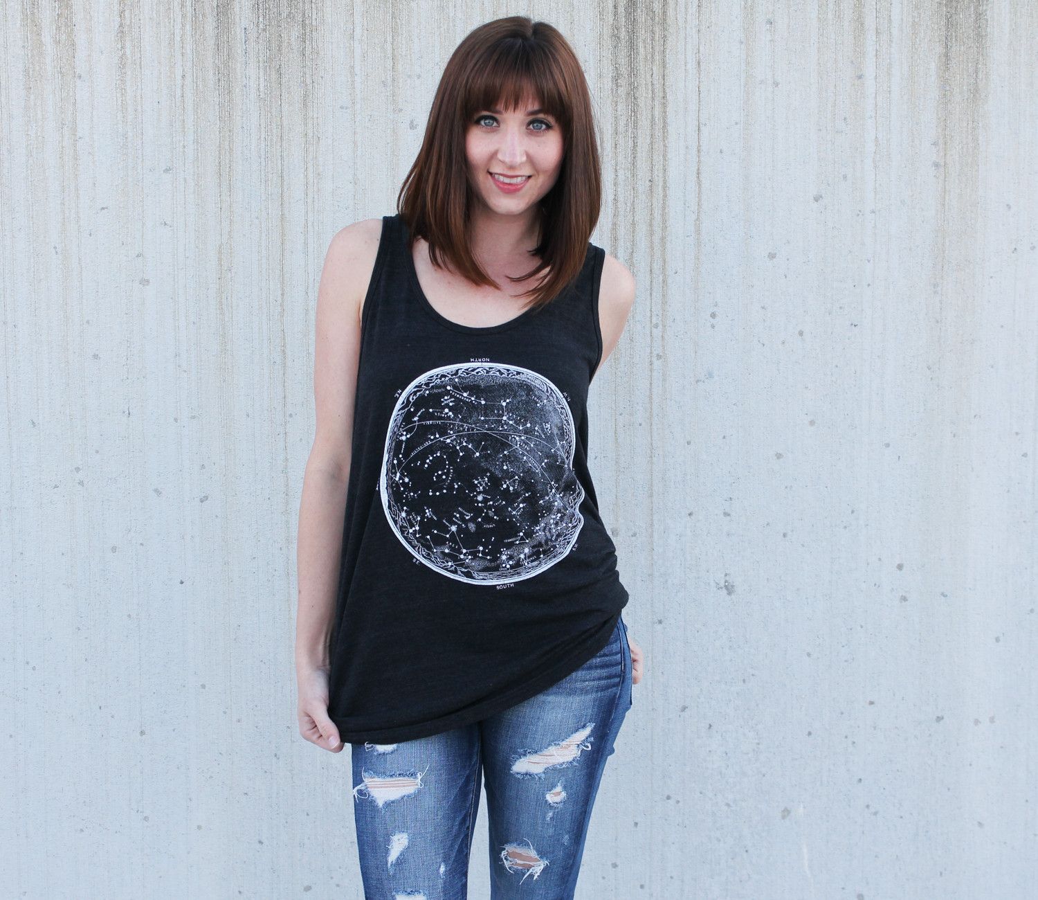 vintage constellation chart 2 unisex tri blend tank american apparel tri blend tank size chart