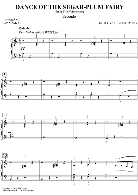 dance of the sugar plum fairy from the nutcracker elementary dance of the sugar plum fairy sheet music