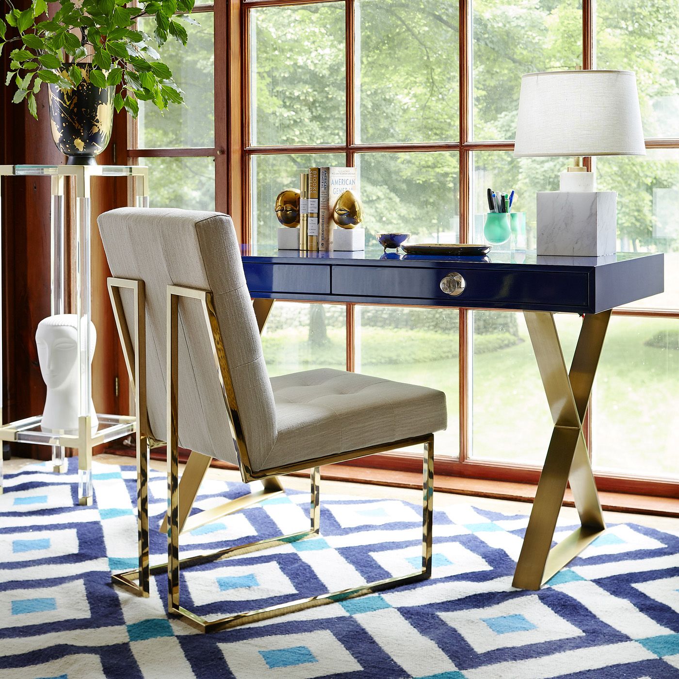 The Jonathan Adler Channing Desk Will Add A Dose Of Glamour To Your Office This Piece Comes In Chair Design Contemporary Home Luxury Furniture The Jonathan Adler Channing Desk Will, Jonathan Adler Desk Chair