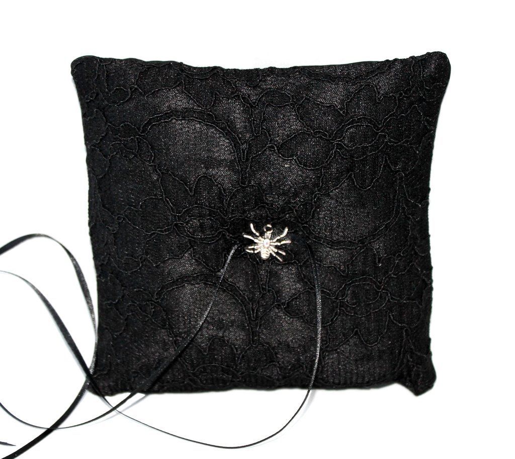 Gothic wedding rings Wedding ring pillow Black weddings Ring
