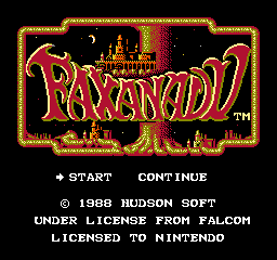 Faxanadu Usa Title Screen Retro Video Games Play Game Online Nes