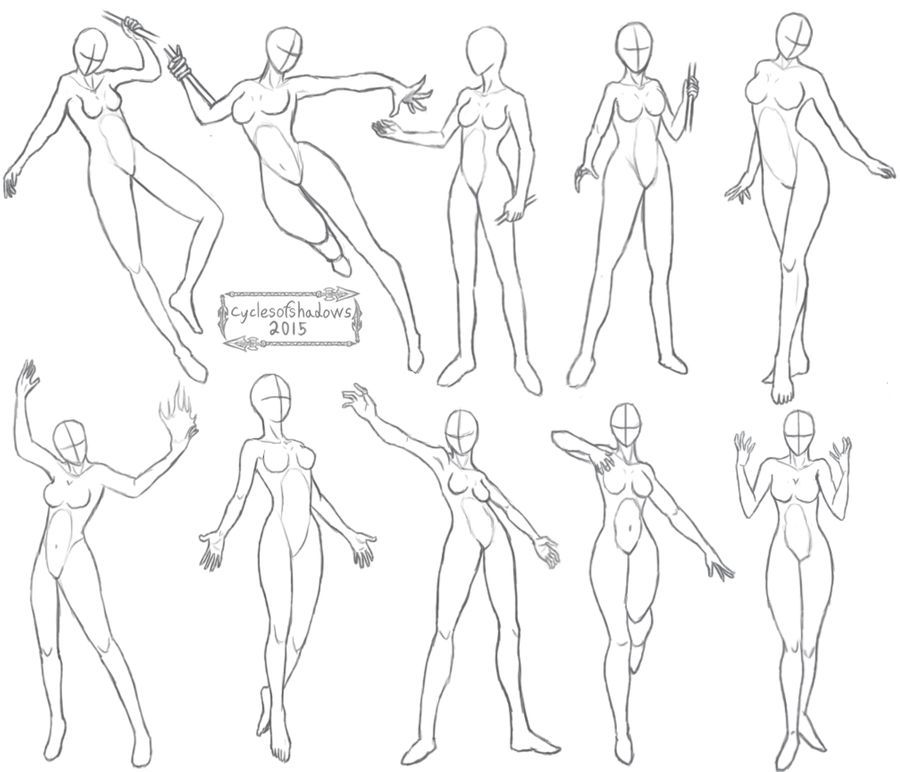 Anime girl full body pose