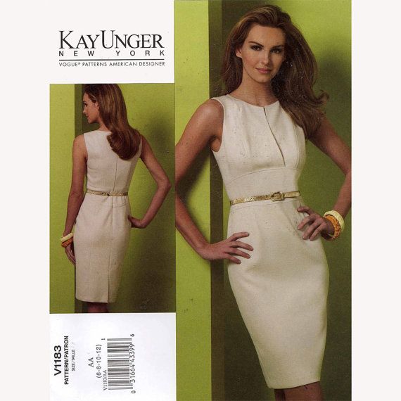 Vogue 1183 Kay Unger New York Cocktail Dress Sewing Pattern Size 6