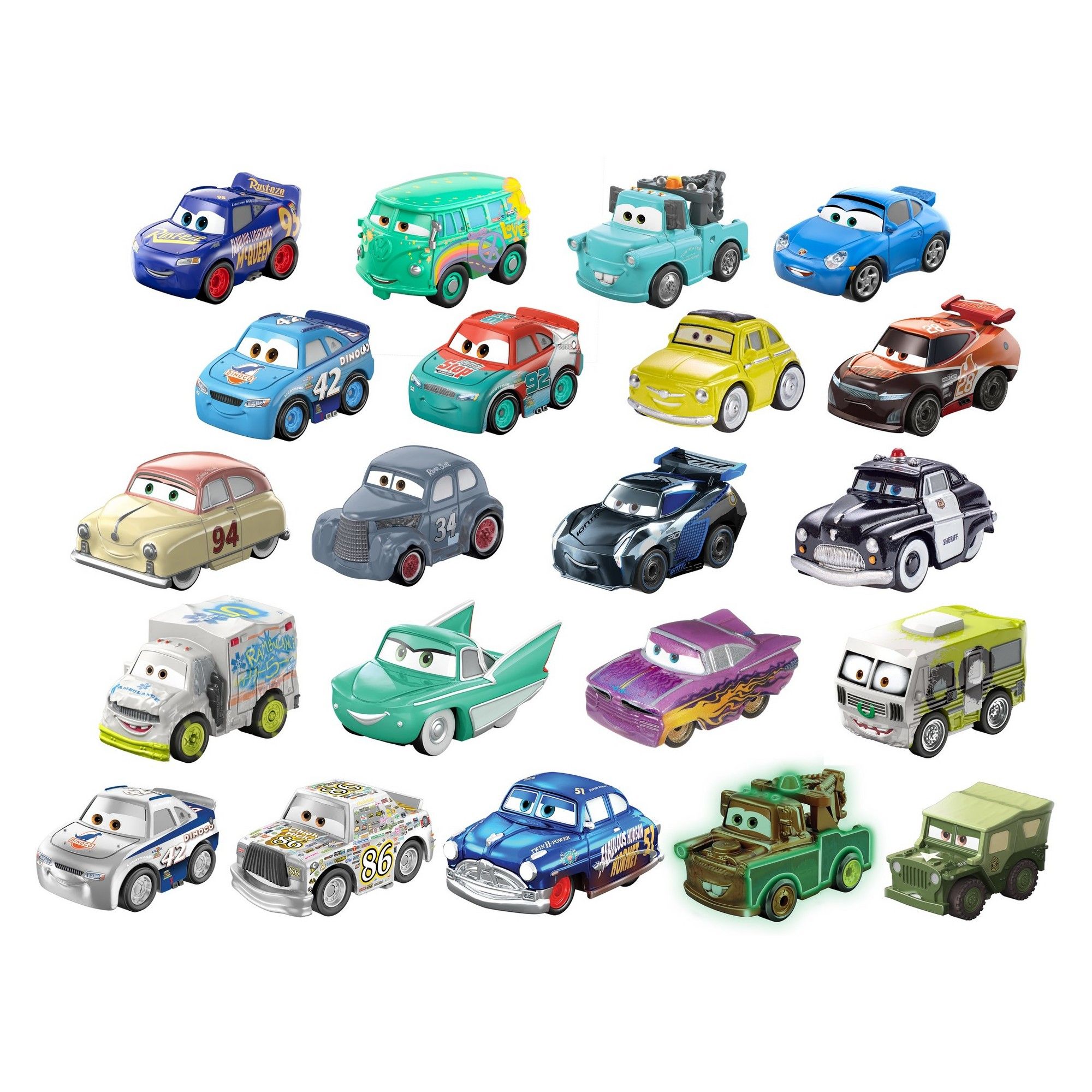 Disney Pixar Cars Mini Racers Glow-in-the-dark Series 3-Pack