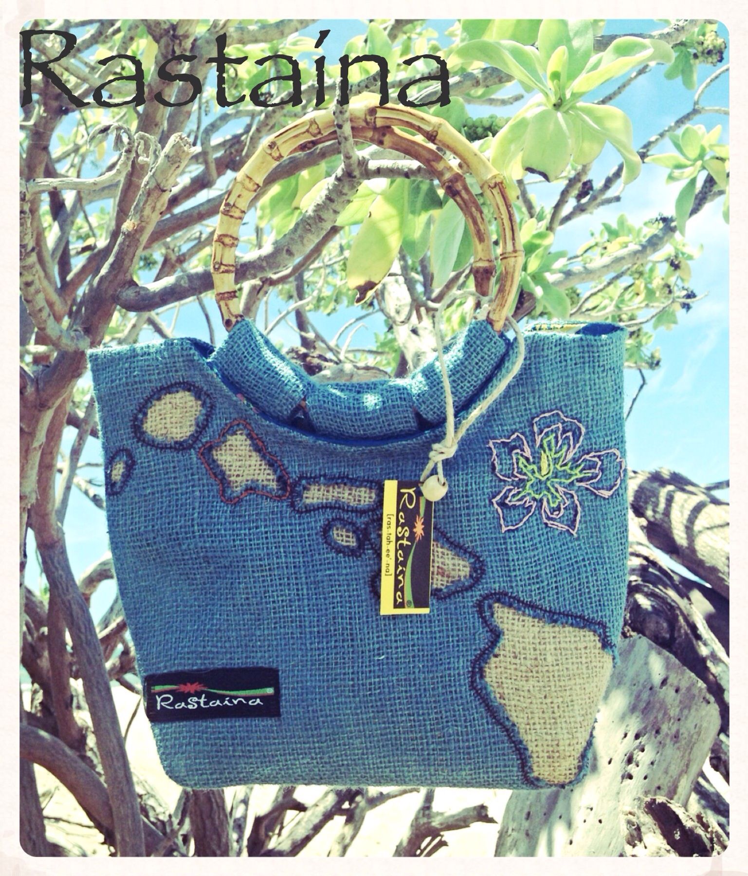 Hawaiian Isles handbag with hibiscus flower design by
