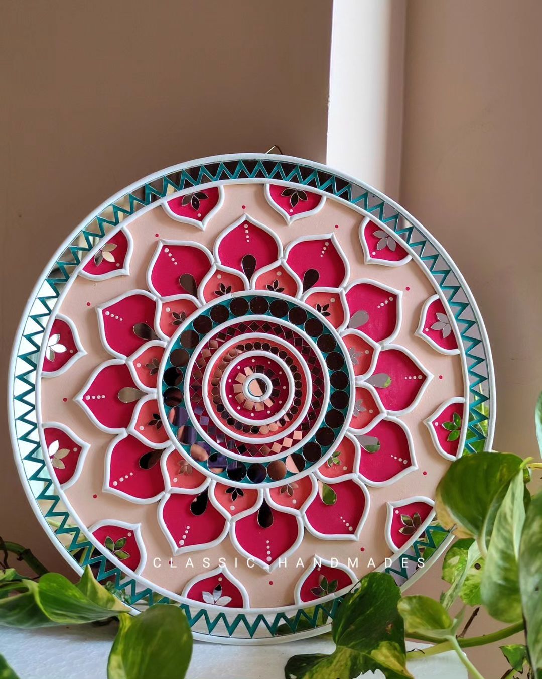 Pin De Amee Rachchh En Amee En 2024 Manualidades Mandalas Para first-mandala-dot-painting-on-round-mdf-board-just-loving-it