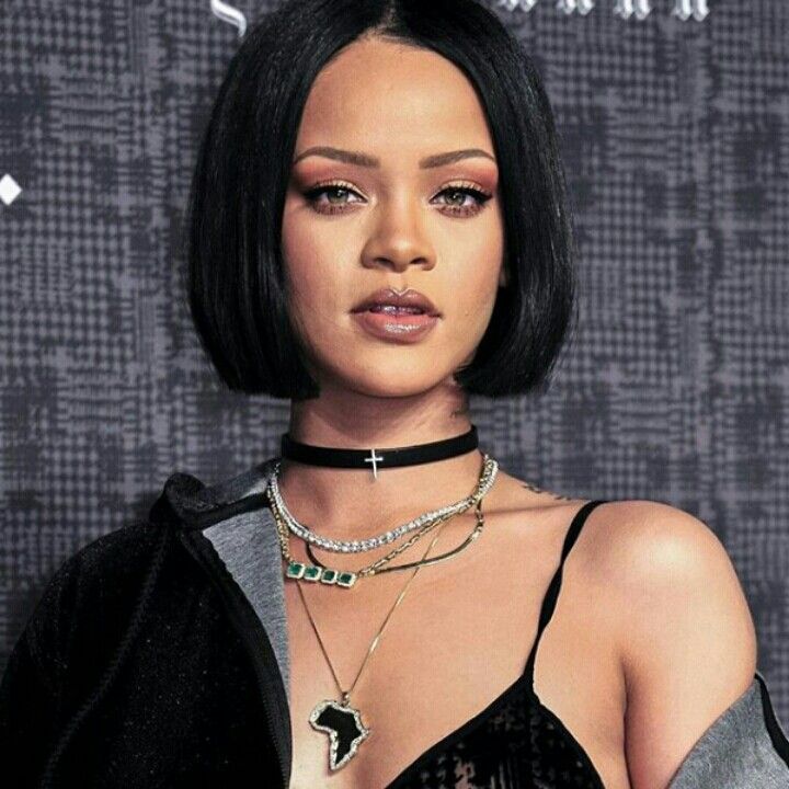 Rihanna Cute Chin Length Bob W Bangs Short Bob Haircuts Short Bob Hairstyles Bob Hairstyles