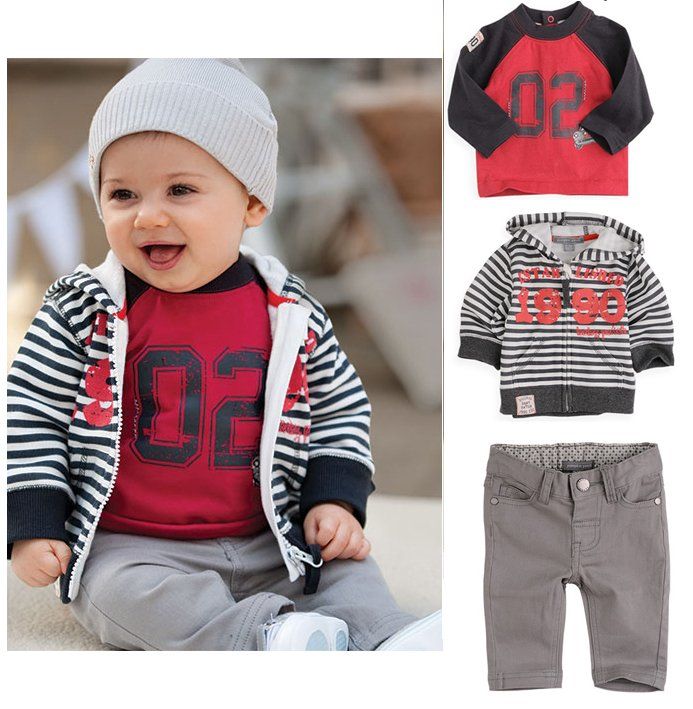autumnfashionbabyboyscasualclothingsethoodiescoattshirt