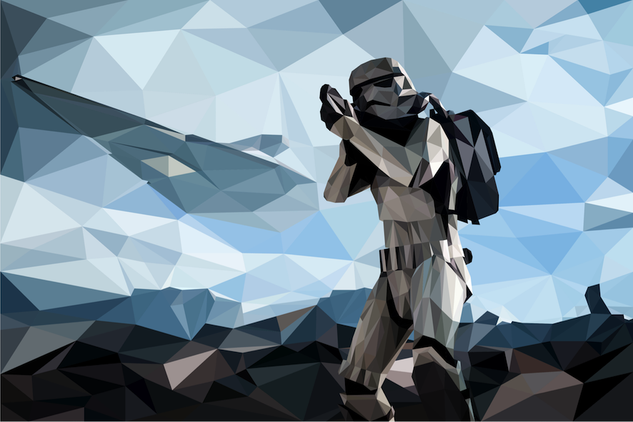 Cool mosaic polygon wallpaper for STAR WARS fans.