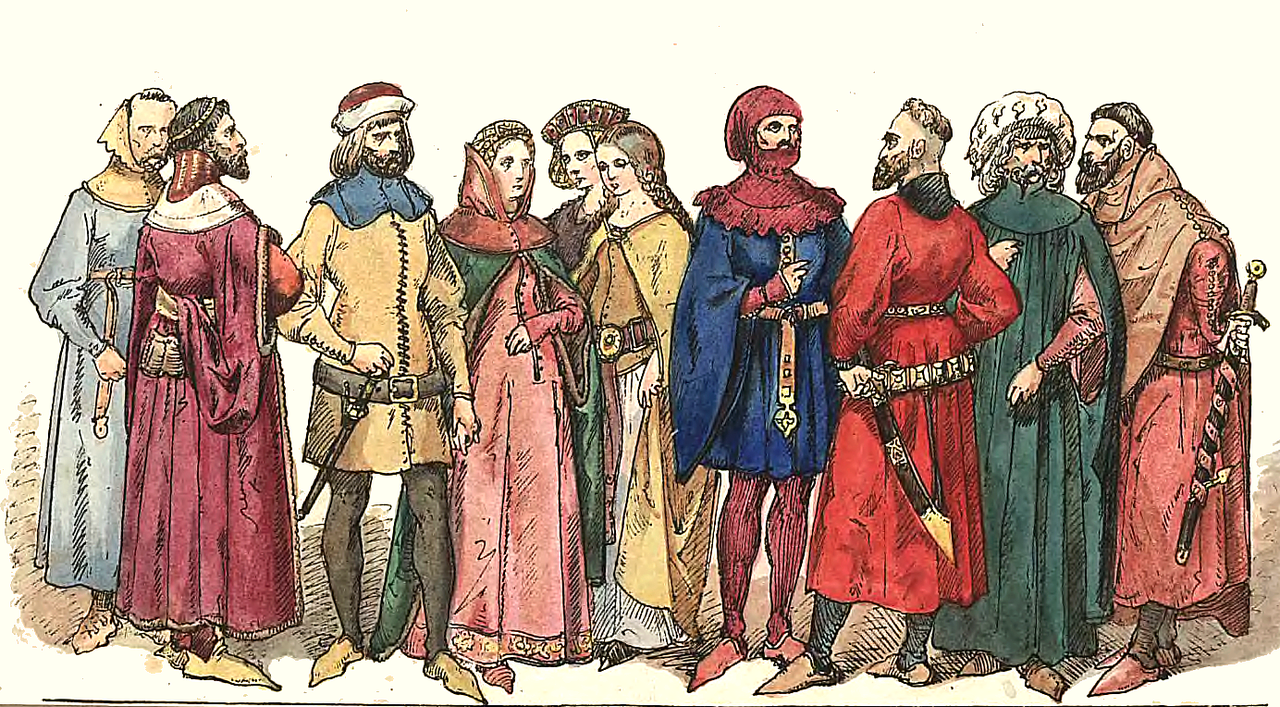 Strój szlachecki Chromolithograph, Medieval times history, Middle ages Strój szlachecki Chromolithograph, Medieval times history, Middle ages