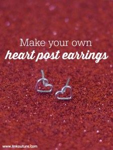 These diy heart post earrings are a fun jewelry making crafts project for Valentine’s Day and are easy to make. They also make great gifts for your sister, friend or daughter, or a special treat for yourself! Jewelry Making Earrings, Diy Earrings, Wire Jewelry, Post Earrings, Jewelry Crafts, Jewelry Ideas, Jewellery Making, Handmade Jewelry, Rustic Jewelry