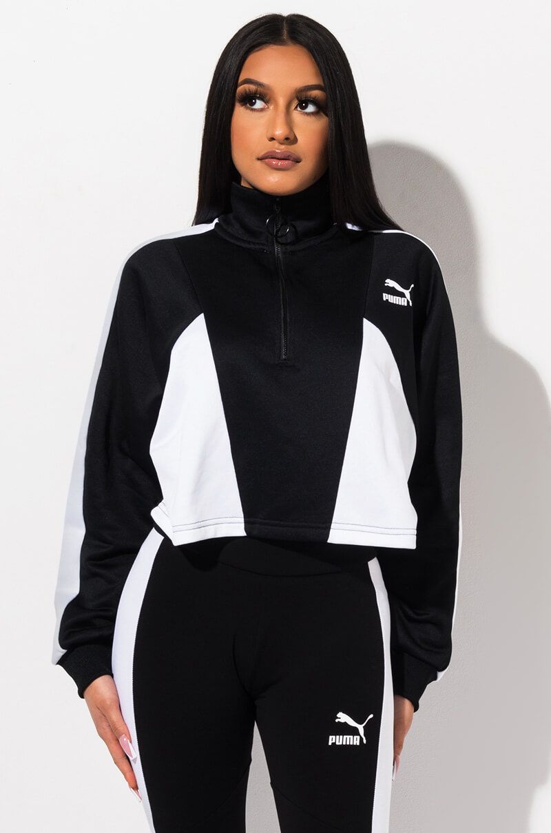 PUMA TAILORED FOR SPORT CROPPED HALF ZIP SWEATSHIRT in 2021 | Cropped half zip sweatshirt