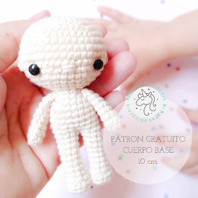 Cuerpo base para muñeca amigurumi, patrón gratuito para tejer en