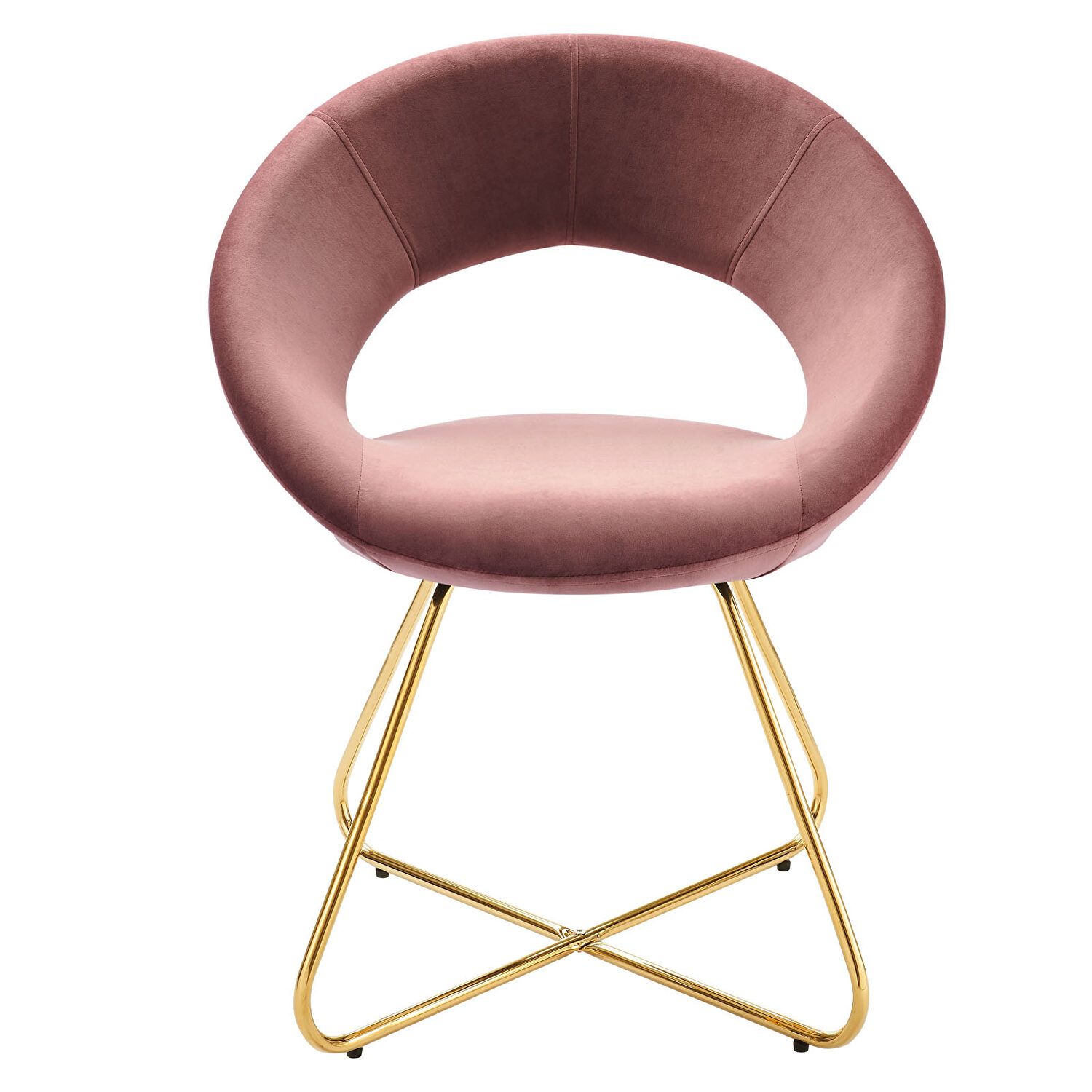 Nouvelle (Rose) price for Dining Chair, The Nouvelle Dusty Rose Performance Velvet Dining Chair Set of Two is a buoyant and intriguing fusion of shapes that energizes your dining space, living room, or bedroom. This beautifully balanced side chair set fits well in modern, contemporary, or minimalist settings. The rounded backrest, upholstered in stain-resistant performance velvet fabric, flows seamlessly into the circular seat cushion for a profoundly satisfying effect. Bolstered by dense foam p Velvet Dining Chairs, Leather Dining Chairs, Dining Chair Set, Accent Chair Set, Modern Accent Chair, Rose Price, Metal Hairpin Legs, Gold Hair Pin, Upholstered Accent Chairs