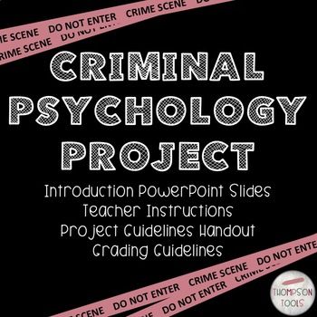 <p>This project allows your psychology students to put their knowledge into action, diving deeper into the criminal branch of psychology. It focuses on the questions real criminal and forensic psychologists ask. (Who is doing it or did it? Why did they do it? Are they at risk for re-offending? What is the best legal decision?) It would be a great end of semester project in an introductory course or a culminating project after the AP Exam.</p><p></p><p><ins>Project Parts:</ins></p><p>1. Research Psychology Student, Psychology Facts, Criminal Psychologist, Branches Of Psychology, Psychological Theories, Ap Exams, Forensics, Semester, Handouts