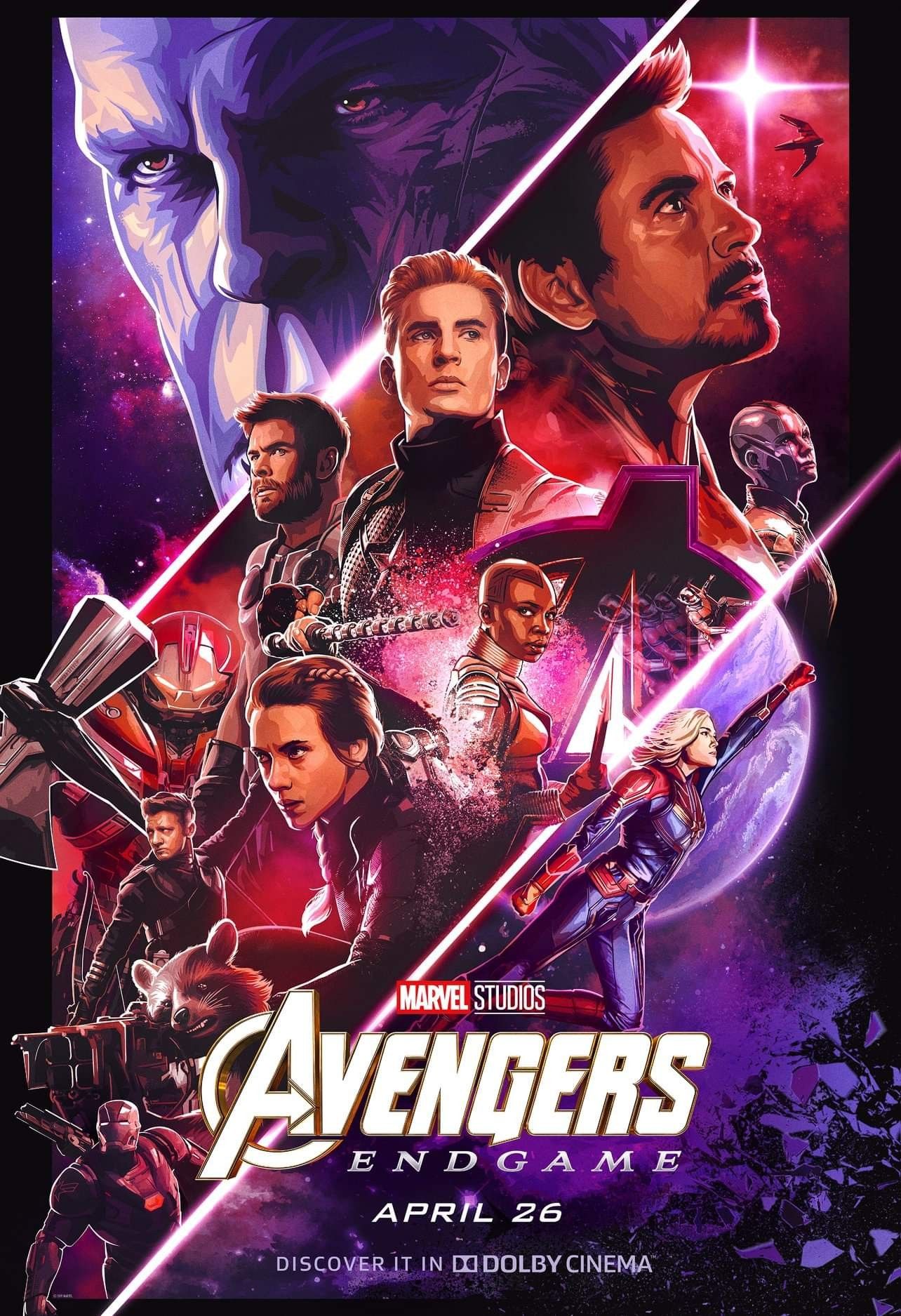 Avengers 4 End Game Marvel Movie Poster Canvas 20X30 Glossy Photo Paper 24X36