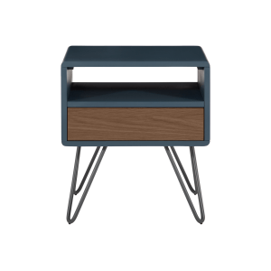Ukan Bedside Table Blue And Dark Stain Oak Made Com Blue Bedside Tables Bedside Table Dark Stains