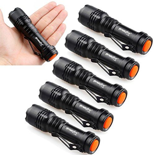 6PCS Mini CREE Q5 LED Flashlight Torch 1200LM Adjustable Focus Zoom Light Lamp