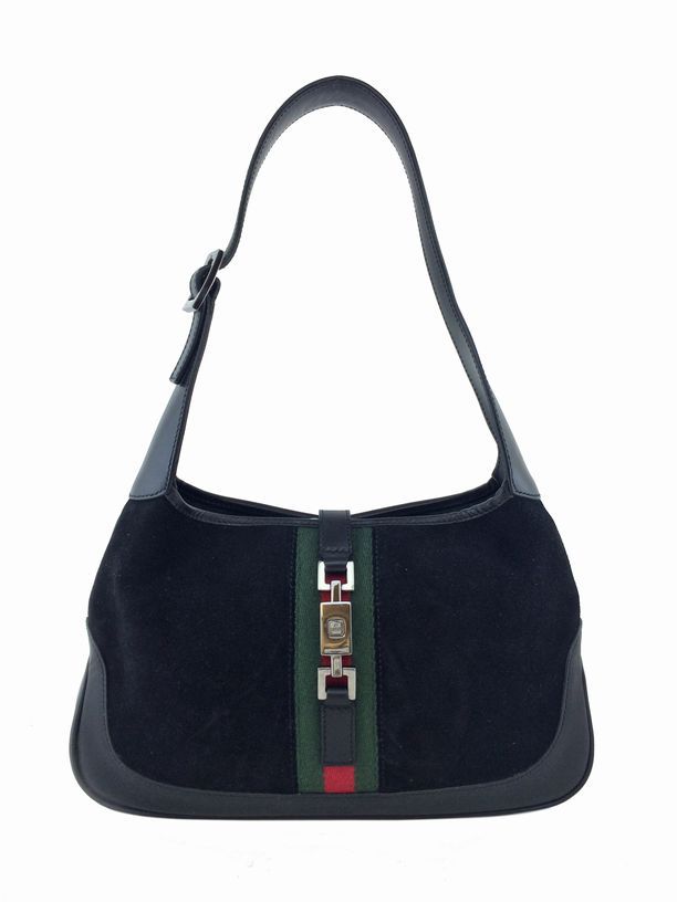 Consigned Designs Gucci Handbags Black Suede Web Jackie O Hobo Consigned Designs Gucci Handbags Black Suede Web Jackie O Hobo