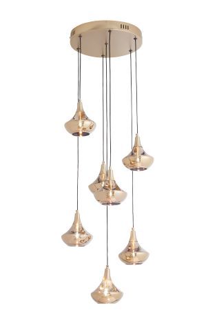 Modern Gold Pendant Light Glass Chandelier with 7 Lights Modern Gold Pendant Light Glass Chandelier with 7 Lights