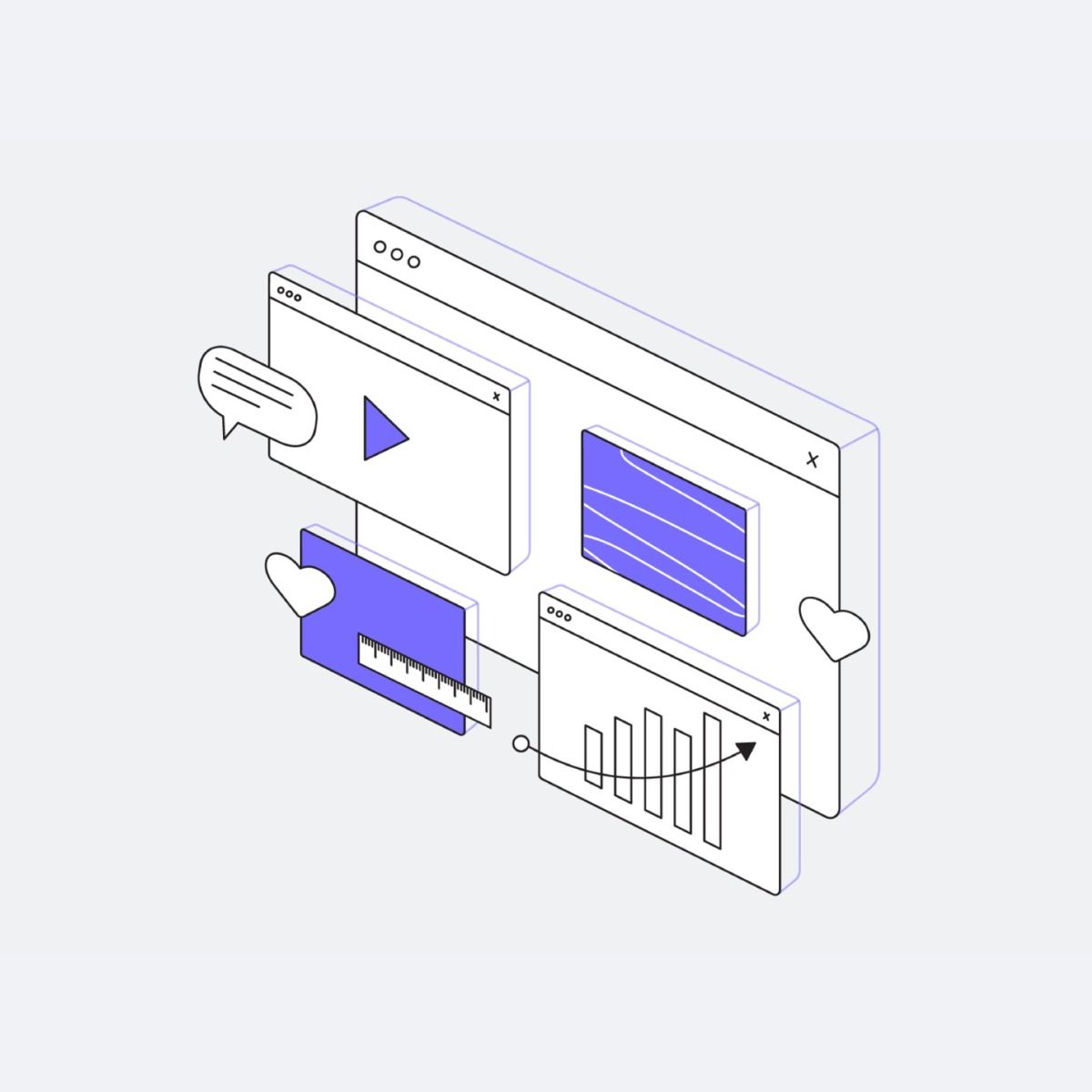Marketing Designer - Video Editor Ad Illustration