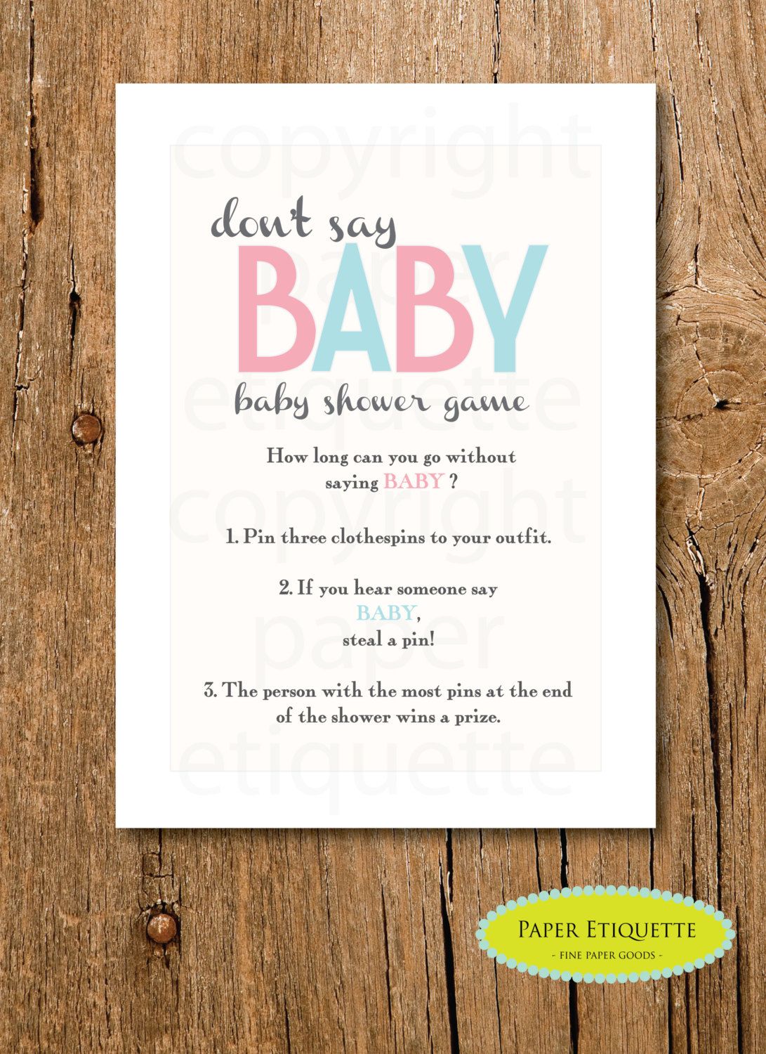 Instant Upload Baby Shower Game Don T Say Baby Blue And Pink Gender Instant Upload Baby Shower Game Don T Say Baby Blue And Pink Gender